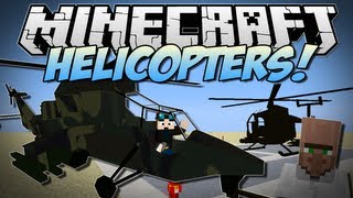 Minecraft  HELICOPTERS Realistic Helicopters in Minecraft  Mod Showcase 162 [upl. by Harikahs]