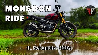 Epic Monsoon Challenge Triumph Scrambler 400X vs Indian Rainy Roads  Rev Explorers [upl. by Alain471]