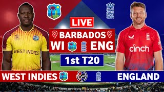 West Indies vs England 1st T20 Live Scores  WI vs ENG 1st T20 Live Scores amp Commentary [upl. by Monda]