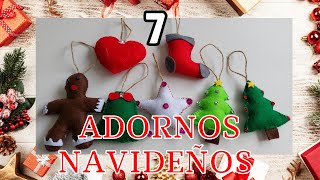 BONITOS ADORNOS PARA EL ÁRBOL DE NAVIDADManualidades navideñas con fieltro [upl. by Atirys]