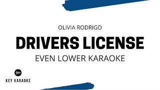 Drivers License Even Lower Key KaraokeInstrumental Olivia Rodrigo [upl. by Atnwahs846]