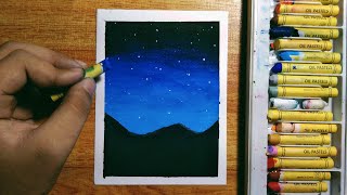 Easy Scenery Drawing for Beginners  Oil Pastel Drawing  step by step [upl. by Ecinreb]