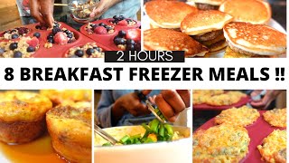 Batch Cook 8 Quick Breakfast Freezer Meals in 2 hours  Cook once eat all MONTH [upl. by Novoj188]