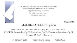 MAURIZIO POLLINI Live Recital 2015 BEETHOVEN CHOPIN GENOVA [upl. by Suchta]