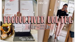 PRODUKTIVER WOCHENSTART 6 UHR  22 UHR  online Uni Bwl 2 Semester Tipps fürs Studium uni vlog [upl. by Grobe755]