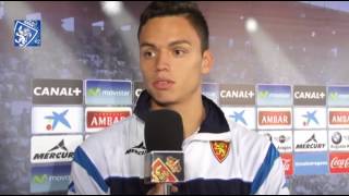 Declaraciones en Zona Mixta tras el Real Zaragoza  Real Sporting 3152014 [upl. by Aivila]