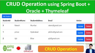 CRUD Operation using Spring Boot with Oracle database  Thymeleaf [upl. by Emmie]