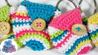 Como Hacer Llavero Monedero a Ganchillo Mini Bolso de Crochet DIY español Pintura Facil [upl. by Adriana]