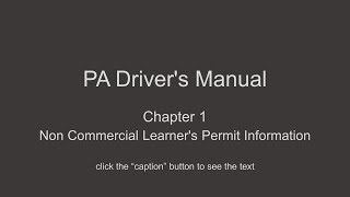 Pennsylvania Drivers Manual  Chapter 1 [upl. by Nerek]