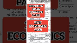 11th Economics quarterly exam question paper2023 previous year question papers11th Economics [upl. by Galligan]