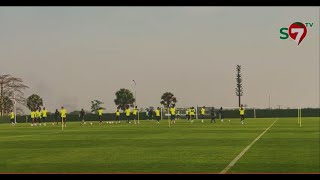 Sénégal Guinée Dernier galop d’entraînement des lions avec Sadio ManéLamine CamaraSabaly absent [upl. by Enier]