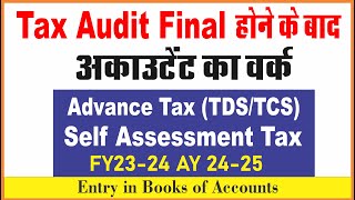 Accountant Work in Tax Audit  Advance Tax Deposit Entry in Tally Prime  SelfAssessment Tax Entry [upl. by Yerrok]