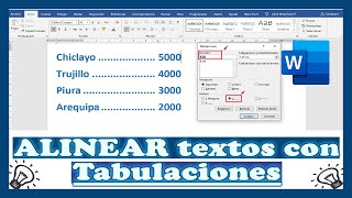 Como alinear un texto utilizando tabulaciones en Word [upl. by Elga808]