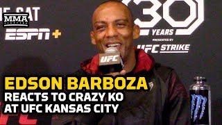 Edson Barboza Reacts To Crazy Knockout Win At UFC Kansas City  MMA Fighting [upl. by Aihn667]