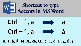 Keyboard shortcut for accents in Word  Type any accents in Word with ease [upl. by Sternick371]