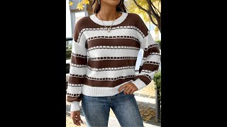 2024 autumn winter pullover sweater for women outwear knitted streetwear with full sleeve tops [upl. by Leafar562]