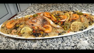 طريقة تحضير سمك راسكاس بفواكه البحر في الفرن  Recette de poisson Rascasse aux fruits de mer [upl. by Nakasuji537]