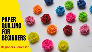 How to make paper Roses  Paper Quilling tutorial for rose making Easy to make rose  Crafts by anu [upl. by Siul]