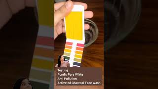 Ponds charcoal face wash ph testingshortvideo trending skincare youtubeshorts subscribe [upl. by Shing]