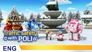 Trafficsafety with Poli  19Snowy day safety rules [upl. by Llenra]