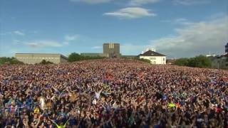 Iceland Euro 2016 Stars Perform Final Viking Clap with Thousands of Fans in Reykjavík [upl. by Aidan]