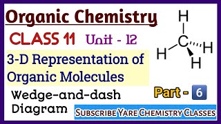 3D Representation of Organic moleculesWedge and dash projectionUnit12 Class 11 Organic Chemistry [upl. by Lerat125]