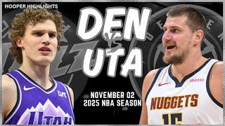 Denver Nuggets vs Utah Jazz Full Game Highlights  Nov 2  2025 NBA Season [upl. by Assetak]