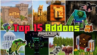 🎖️TOP 15 ADDONS for BEDROCK  MINECRAFT PE 120 addons [upl. by Neraj]