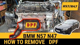 How to remove DPF filter BMW N57 N47 F10 F11 530d 520d 535d 730d 330d F01 320d Particle Particulate [upl. by Koralle]