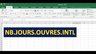 LA FONCTION NBJOURSOUVRESINTL sous excel [upl. by Leduar734]