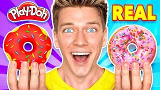 Making Food out of PlayDoh Learn How To Make Diy Edible Candy vs Real Squishy Food Challenge [upl. by Ennagem]