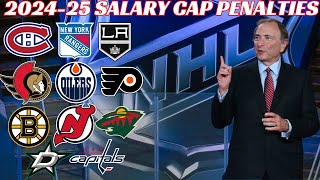 Several NHL Teams Facing Salary Cap Penalties for 202425 Oilers Habs Sens NYR amp More [upl. by Wilen]