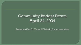 East Brunswick Public Schools Community Budget Forum [upl. by Sesiom]