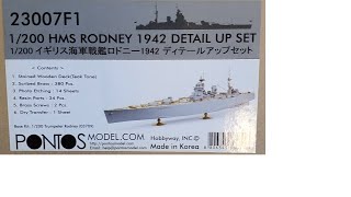 1200 HMS RODNEY DETAIL UP SET from PONTOS models  23007F1  UNBOXING [upl. by Lally140]