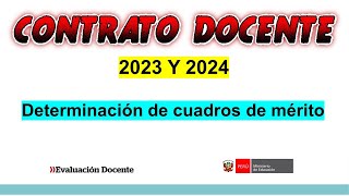 PROCESO DE CONTRATO DOCENTE 2023 Y 2024 [upl. by Natanoj889]