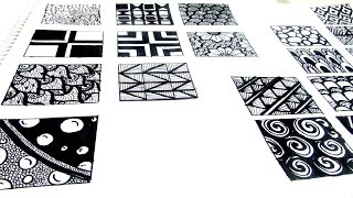 20 Easy ZENTANGLE Patterns ✨ [upl. by Ainehs]