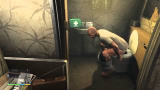 Grand Theft Auto V PS4 Trevor taking a shit on the toilet [upl. by Adamsen]