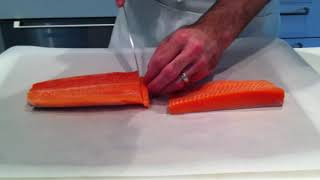 How cut salmon sashimi [upl. by Eugilegna]