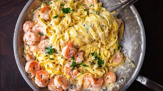 How To Make Creamy Shrimp Alfredo In Under 30 Minutes [upl. by Cristen770]