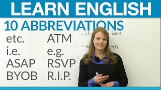 Learn English 10 abbreviations you should know [upl. by Nocaed140]