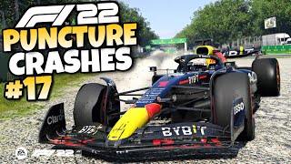 F1 22 PUNCTURE CRASHES 17 [upl. by Adehsor182]