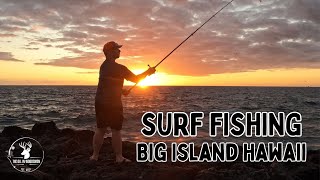 Ever Try Surf Fishing Kona Hawaii Beautiful sunset fishing on the Big Island of Hawaii [upl. by Nilreb]