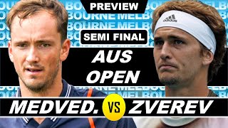 MEDVEDEV vs ZVEREV  Australian Open Semi Final Preview  Head to Head Stats amp More [upl. by Annuaerb717]