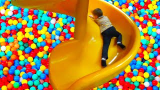 Indoor PLAYGROUND Family Fun for Kids  Play Center with Slides and more activities [upl. by Ceil335]