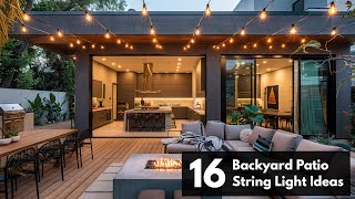 16 Backyard Patio String Light Ideas for Decoration and a Cozy Ambience [upl. by Itsrejk]