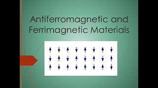 Lecture 17 Antiferromagnetic and Ferrimagnetic Materials [upl. by Ayikan944]