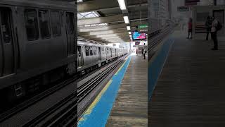 Kimball bound Brown 🟤 Line train entering ClarkLake CTA brownline L train chicago [upl. by Eidnac]