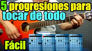 Las 5 progresionescombinaciones de acordes más usadas en la guitarra [upl. by Welbie]