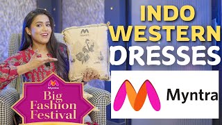 All new Festive special INDO WESTERN dresses from MYNTRA  Sale  ethnic dresses Tryon gimaashi [upl. by Nottnerb]