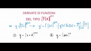 Derivata di funzione fx elevata a funzione gx [upl. by Akisey]